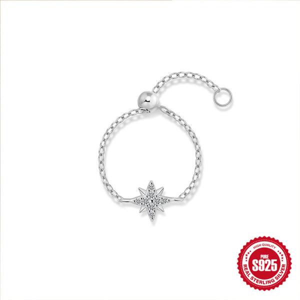 925 Silver Star Charm Adjustable Bracelet