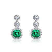 Emerald Halo Drop Earrings