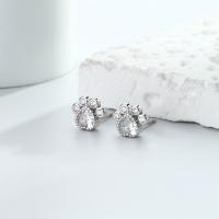 Silver Paw Stud Earrings