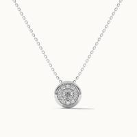 Silver Bezel Diamond Pendant Necklace