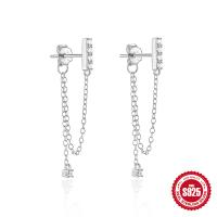 925 Silver Cubic Zirconia Threader Earrings
