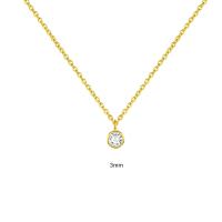 Gold Bezel-Set Cubic Zirconia Pendant Necklace
