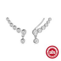 925 Silver Cubic Zirconia Climber Earrings
