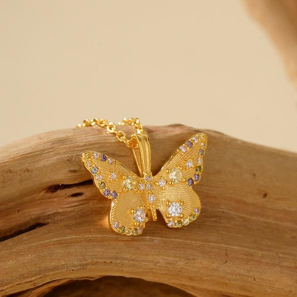 Gold Butterfly Pendant Necklace
