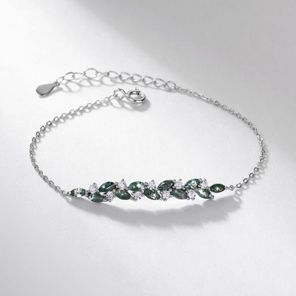 925 Silver Floral Motif Chain Bracelet