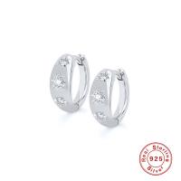 Sterling Silver Cubic Zirconia Small Hoop Earrings
