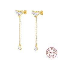 Gold Threader Earrings with Cubic Zirconia