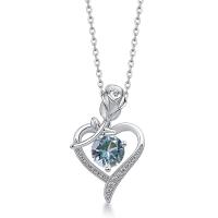 Sterling Silver Clear Heart Pendant Necklace