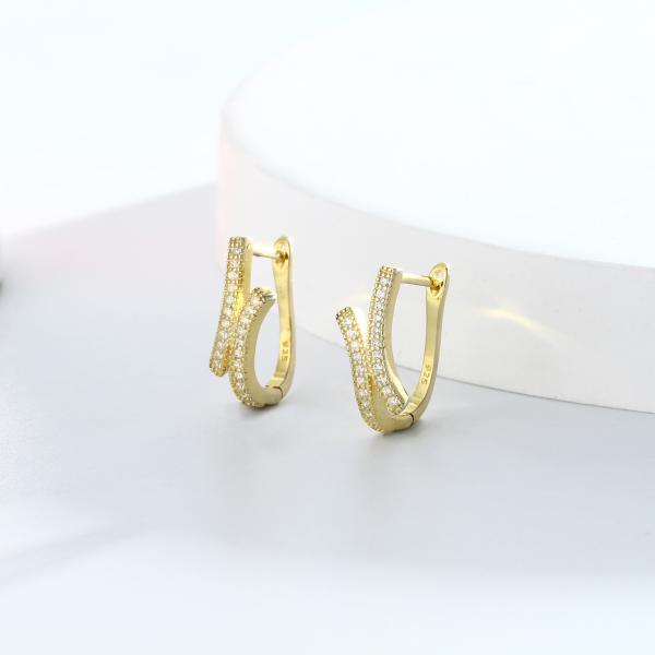 Pavé Gold Hoop Earrings