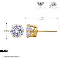 Gold-Tone Zircon Stud Earrings
