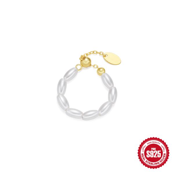 925 Silver Freshwater Pearl Charm Bracelet