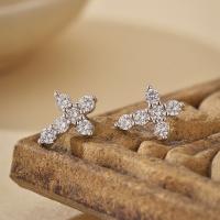 Silver Cross Stud Earrings