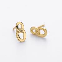 Gold Geometric Link Stud Earrings
