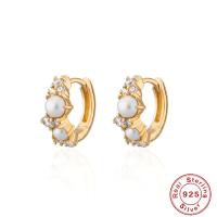 Gold-Finish Freshwater Pearl Huggie Earrings
