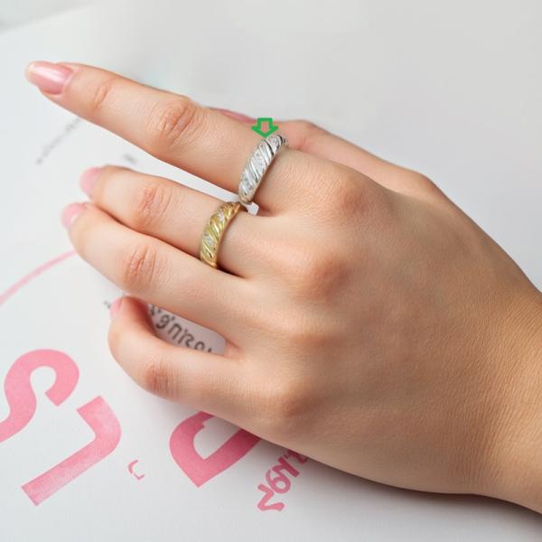 Silver Twisted Band Ring