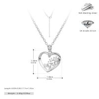 Silver Heart Zircon Pendant Necklace