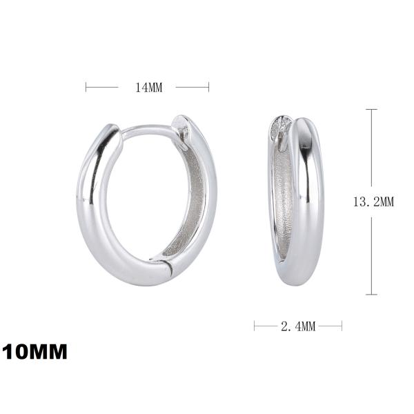 Large Silver Huggie Hoop Earrings