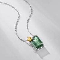 Two-Tone Emerald Pendant Necklace