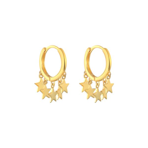 Gold Star Charm Huggie Earrings