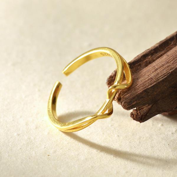 Gold Geometric Open Cuff Ring