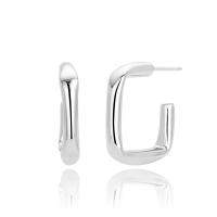 925 Silver High-Polish Hoop Earrings