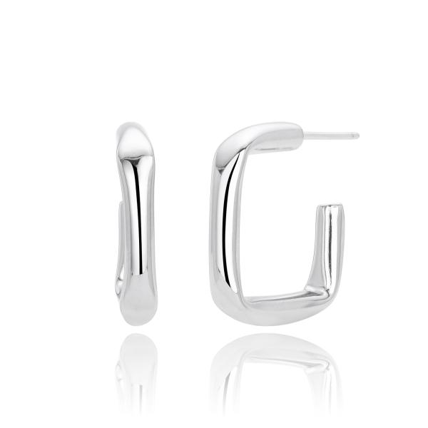 925 Silver High-Polish Hoop Earrings