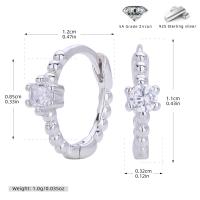 Silver Zircon Huggie Earrings