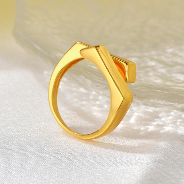 Gold Geometric Band Ring