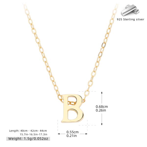 Gold Letter 'B' Pendant Necklace