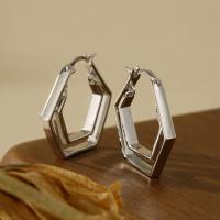 Geometric Silver-Tone Hoop Earrings