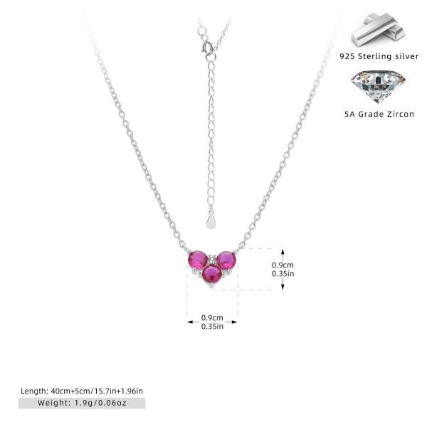 Pink Heart Cubic Zirconia Pendant Necklace