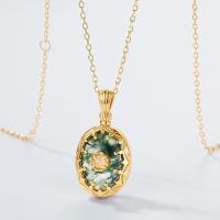 Gold Opal Geometric Pendant Necklace