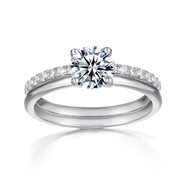 Silver Prong-Set Solitaire Ring