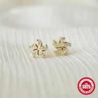 925 Silver Floral Cubic Zirconia Stud Earrings