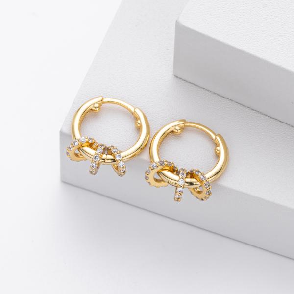 Gold Pavé Small Hoop Earrings