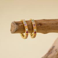 Gold Multicolor Pavé Small Hoop Earrings