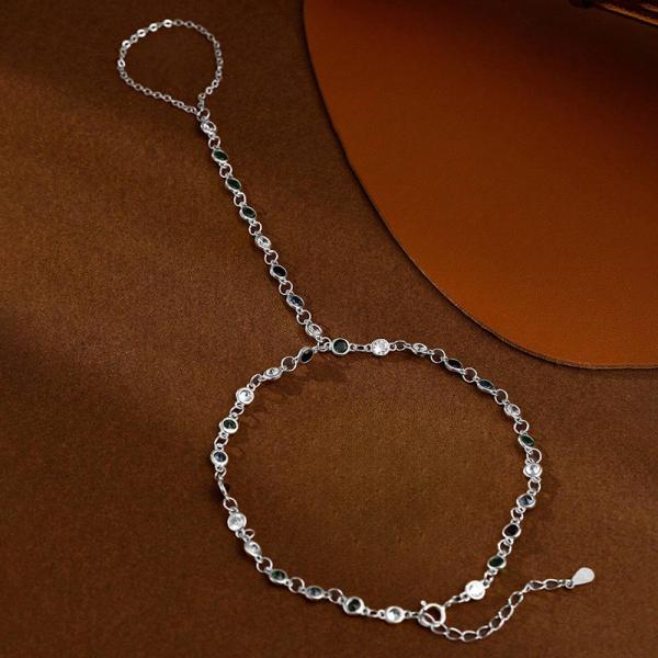 Silver Geometric Hand Chain