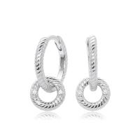 Silver Textured Hoop Earrings