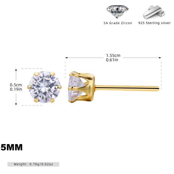 Gold-Tone Large Zirconia Stud Earrings