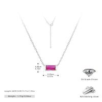 Silver Bezel Pink Zircon Pendant Necklace