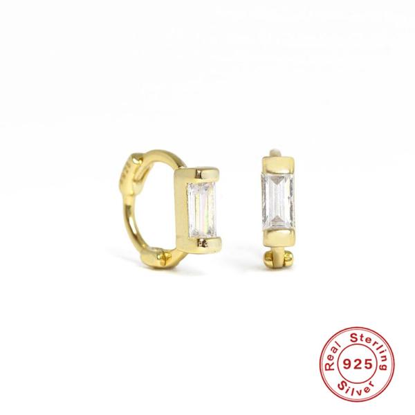 925 Silver Gold-Plated Minimalist Stud Earrings