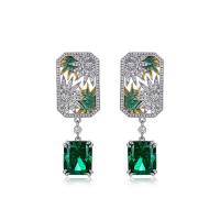 Floral Emerald Multicolor Dangle Earrings