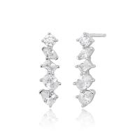 Silver Cubic Zirconia Climber Earrings