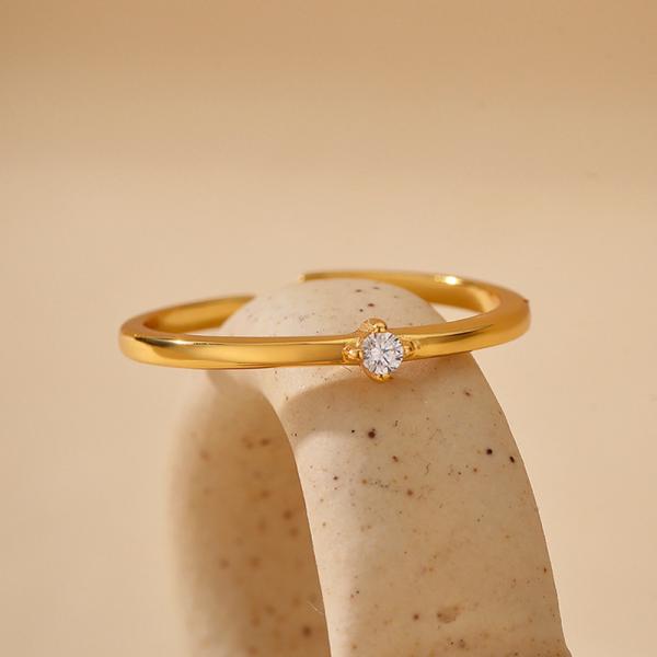 Gold Solitaire Ring