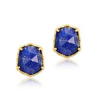Blue Sapphire Gold Stud Earrings