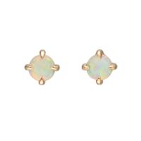 Opal Gold Prong Stud Earrings