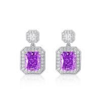 Amethyst Halo Drop Earrings