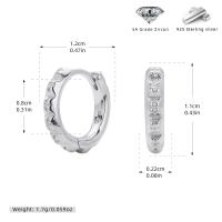 Silver Large Geometric Zircon Huggie Earrings