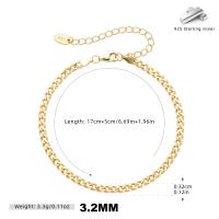 Gold-Finished Sterling Silver Chain Bracelet