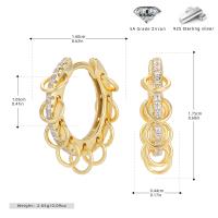 Gold-Plated Zircon Huggie Hoop Earrings